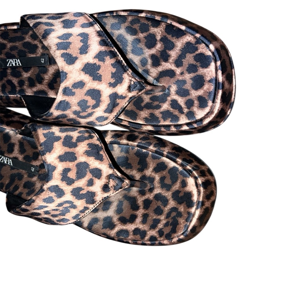 Zara Leopard Print Sandals Size 11 - Picture 6 of 16